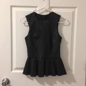 Faux leather peplum top